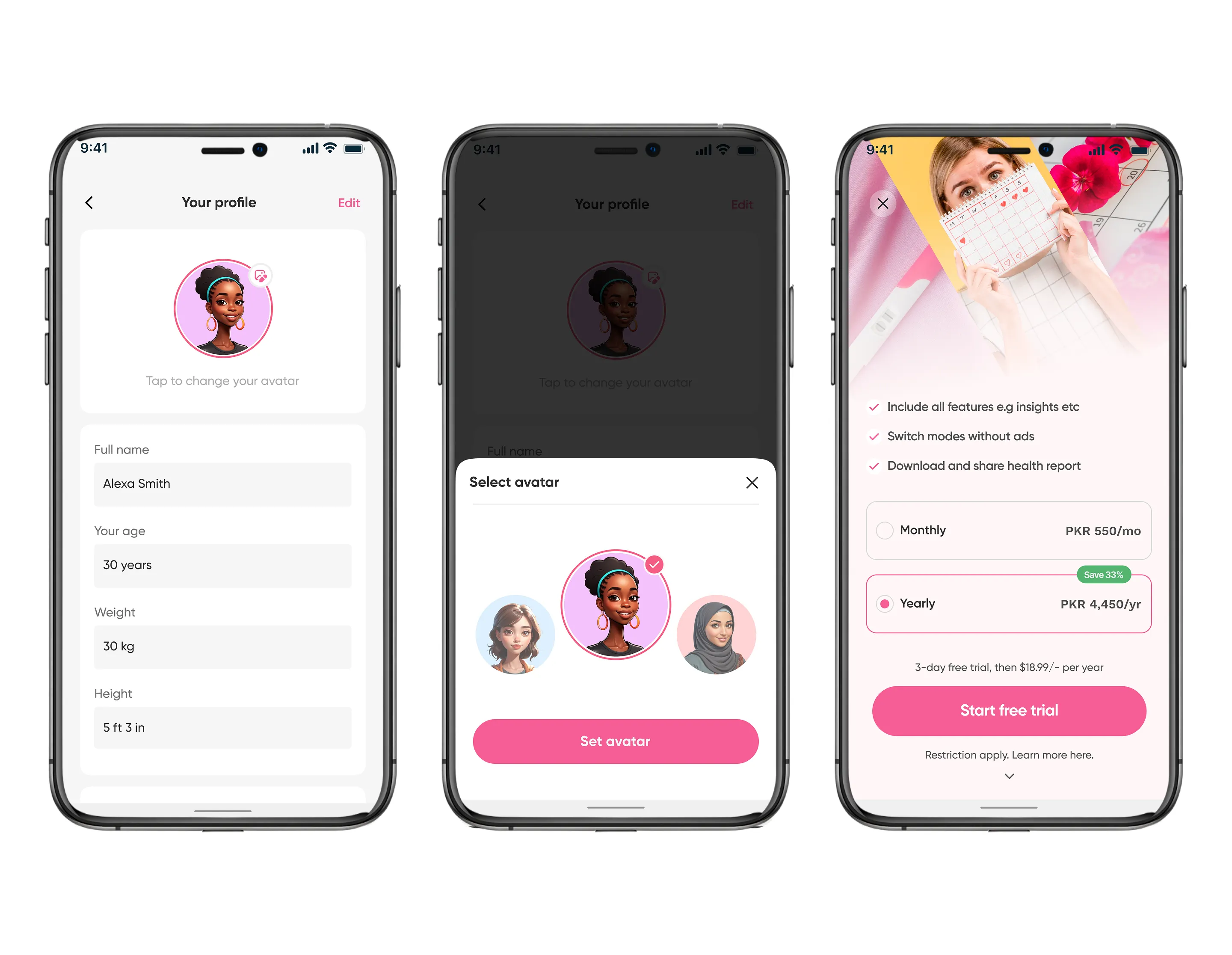 Profile screen with user information and subscription management in light mode
