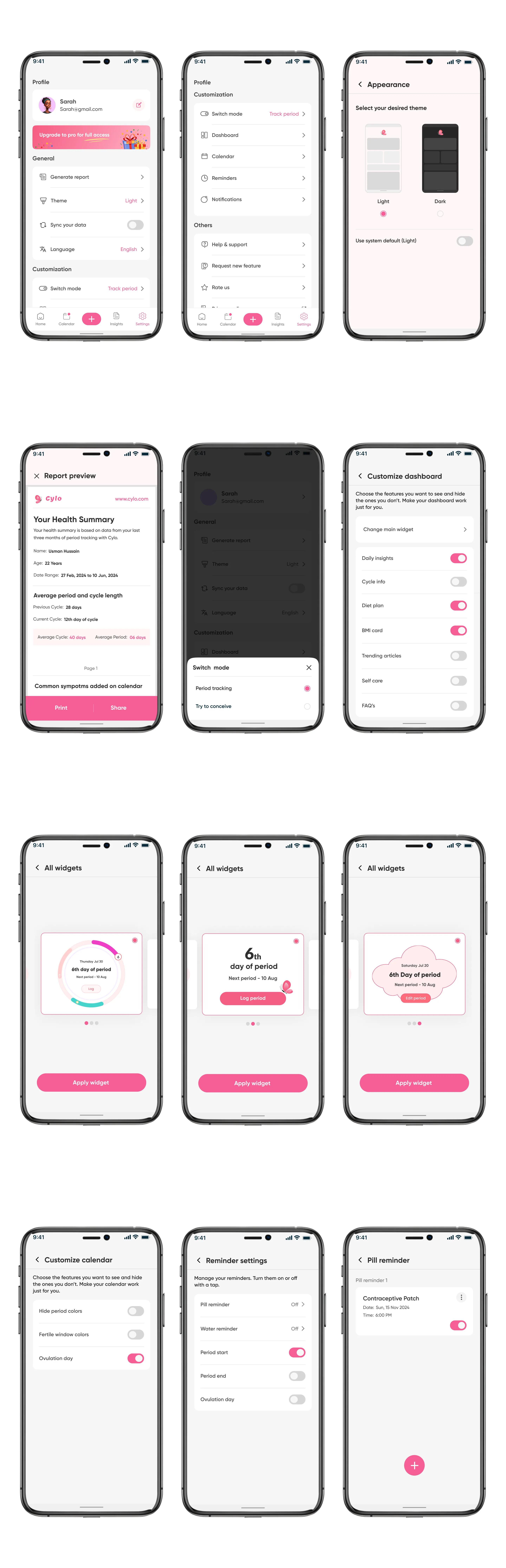 Settings screen with app preferences and account management in light mode