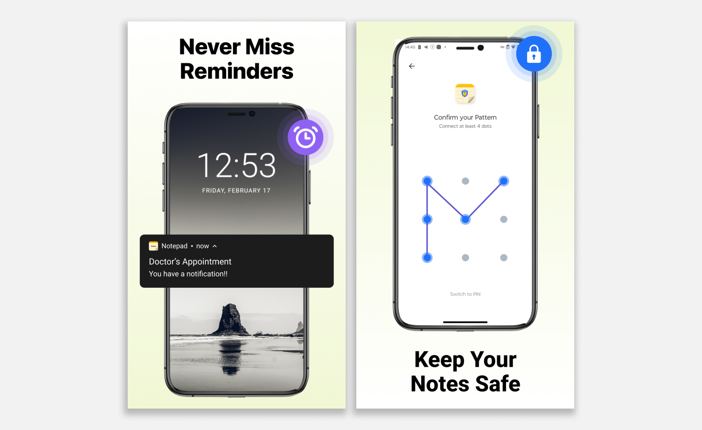 Notepad App screenshot design