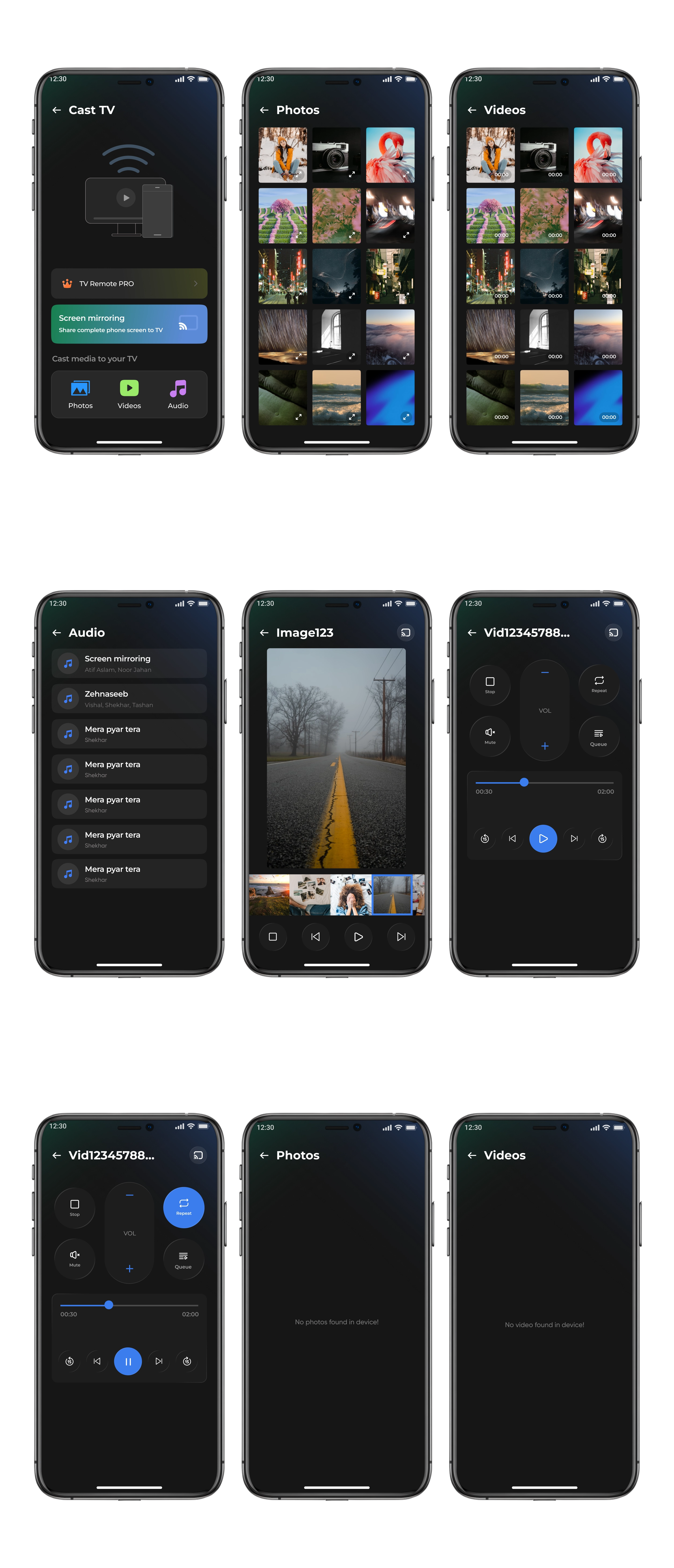 Screen cast screens