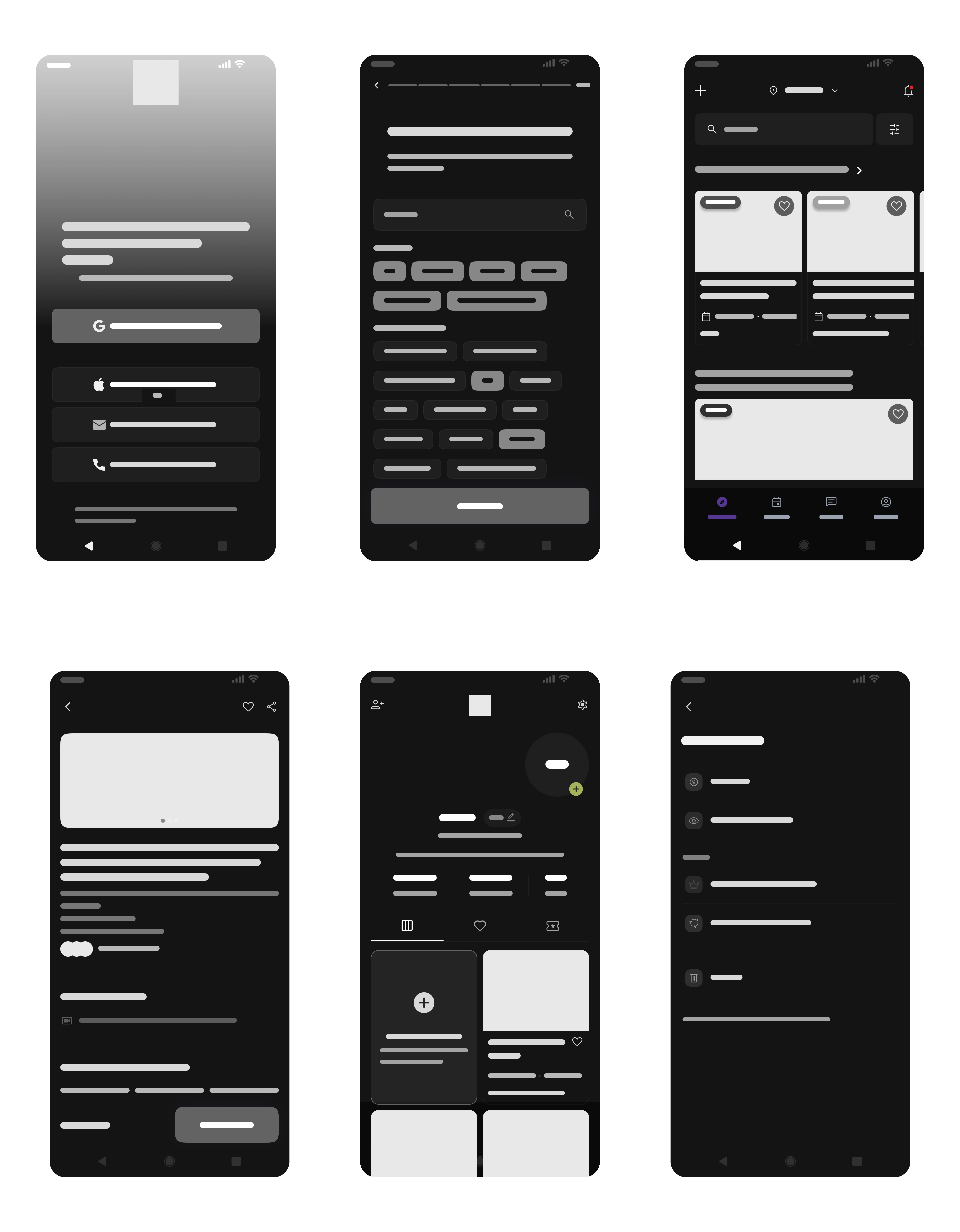 Community App wireframing